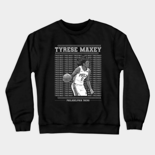 Tyrese Maxey | philadelphia 76ers Crewneck Sweatshirt by Aloenalone